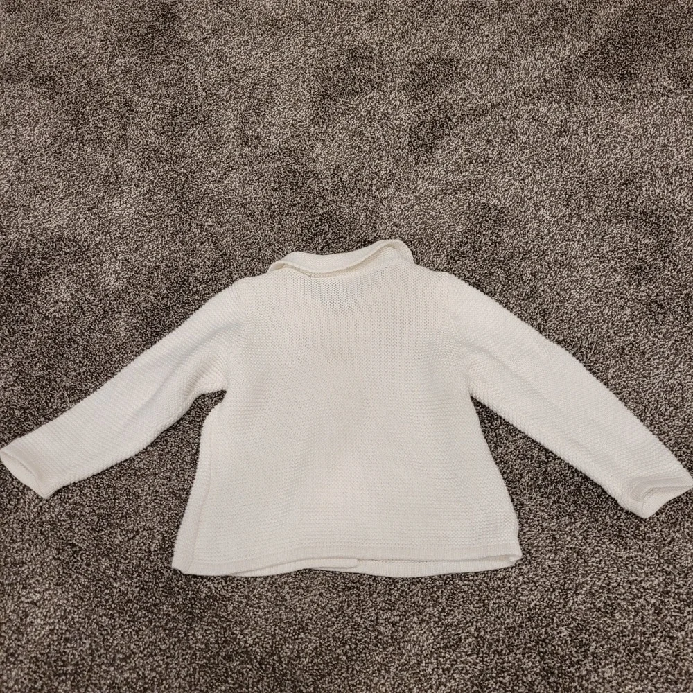 Old Navy Toddler Girls Cream Cotton Double Breasted Knit Cardigan Sweater 12-18M